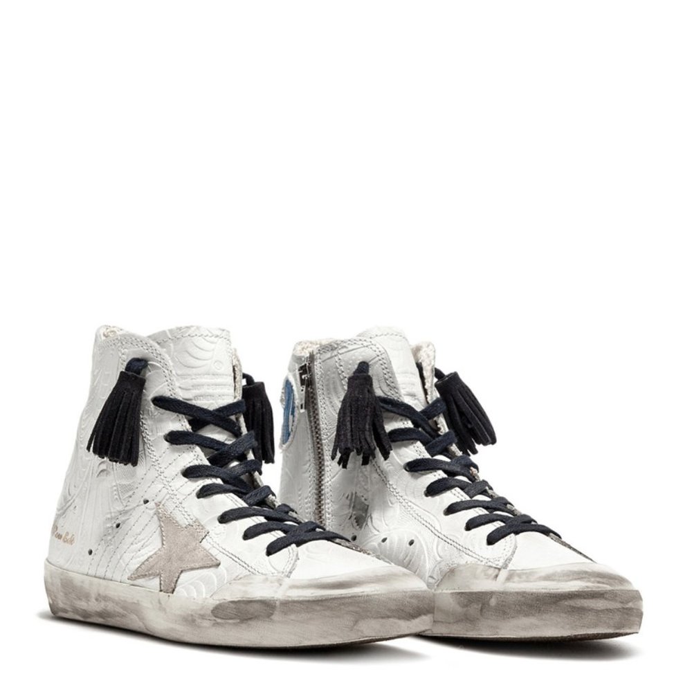 Golden Goose Deluxe Brand Ladies White calfskin high Top casual shoes